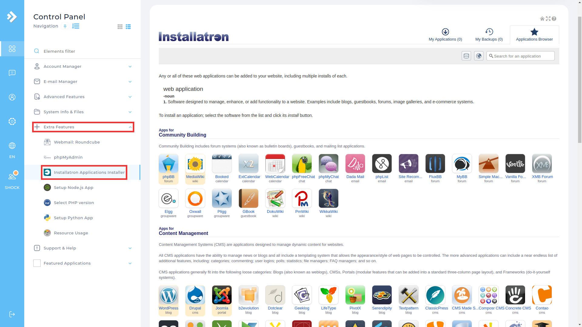 Support_installatron_apps